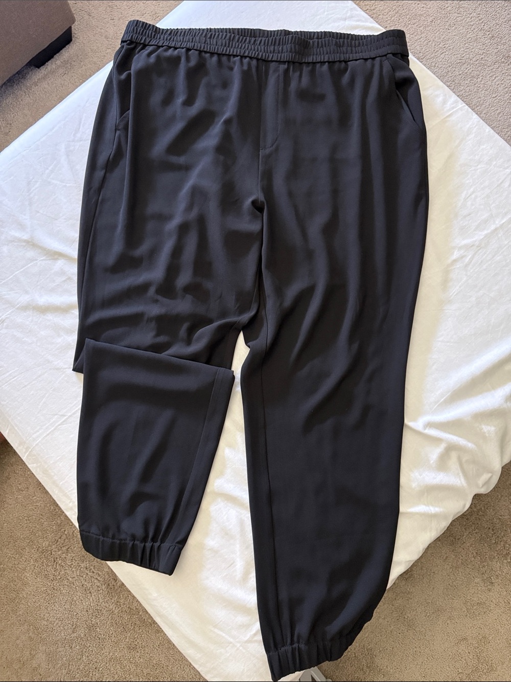 Banana Republic Black Elastic-Waist Jogger Pants